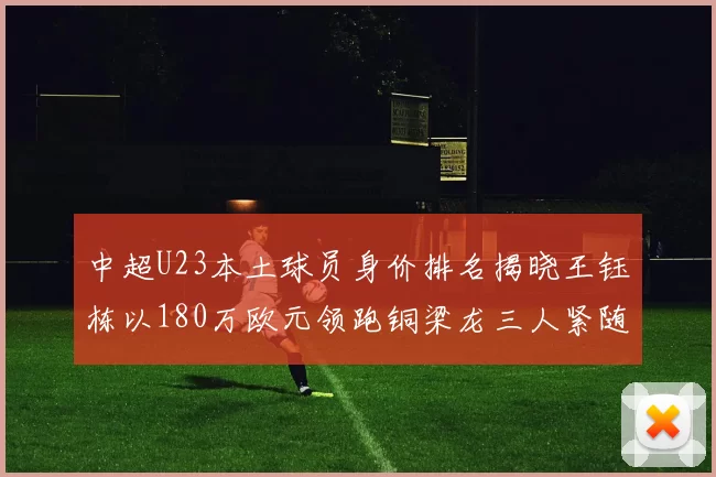 中超U23本土球员身价排名揭晓王钰栋以180万欧元领跑铜梁龙三人紧随其后